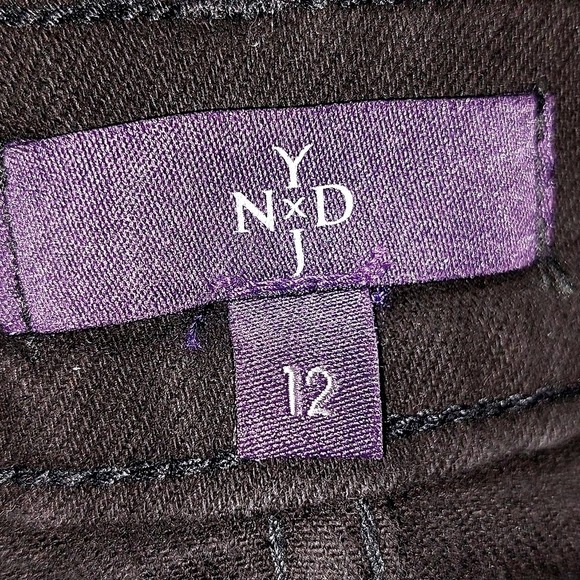 NYDJ Women's High Rise Stretch Straight Leg Ankle Jeans Black Size 12 EUC - Picture 8 of 12